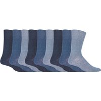 Gentle Grip - 9 Paar nicht elastische Socken aus weicher Baumwolle für Herren - blau