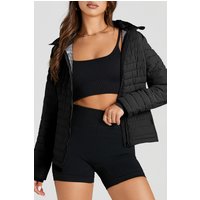 Gep quiltete Pufferjacke mit Kapuze