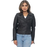 Gesteppte Vintage-Brando-Bikerjacke für Damen aus Leder in Lusaka