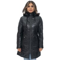 Gesteppter Parka-Mantel aus Leder für Damen-Allentown