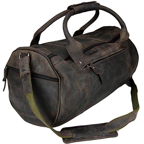 Greenburry Weekender - Vintage Revival Leder - Abnehmbarer Schultergurt mit Polster - Extra große Reisetasche XXL im Used Look für Herren - Ledertasche von Greenburry