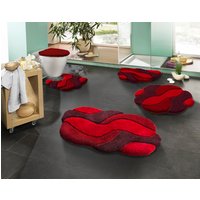 «Grund» Badgarnitur in verschiedenen Farben, Rot, Grösse 109 (Hänge-WC-Vorleger, 50/ 50 cm)