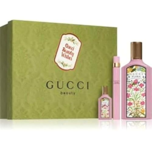 Gucci Flora Gorgeous Gardenia 3-teiliges Set für Damen: 3.3 EDP SP + 0.16 EDP SP + 0.33 EDP SP + 0.33 EDP SP von Gucci