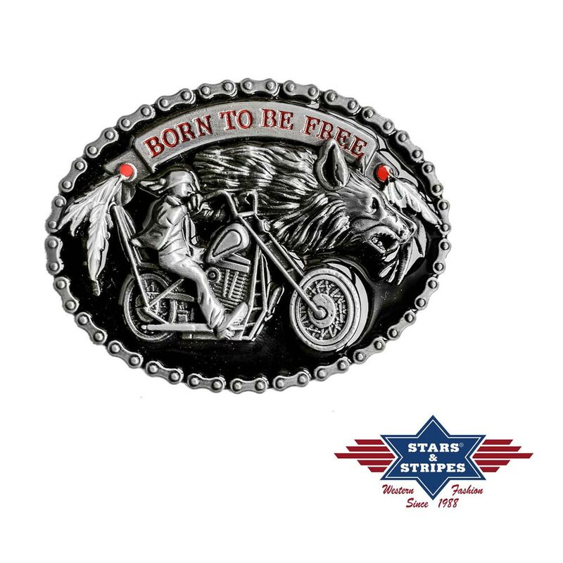 Gürtelschnalle, Buckle Born to be Free"" von Stars & Stripes