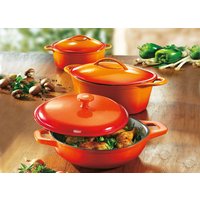 Gusseisen-Schmortopf und -Bräter, Orange, Schmortopf
