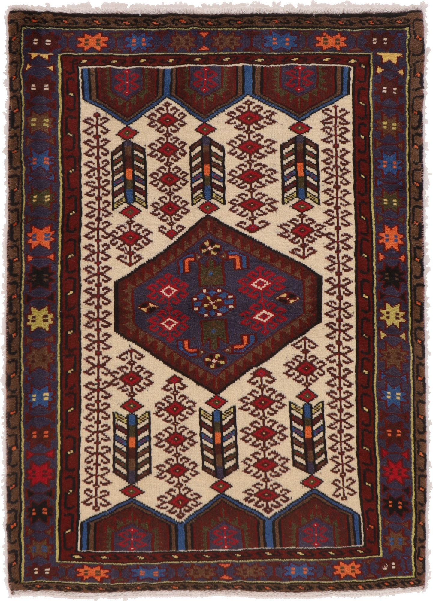 Hamadan Teppich 150 x 110 Grau (Iran) Handgeknüpft