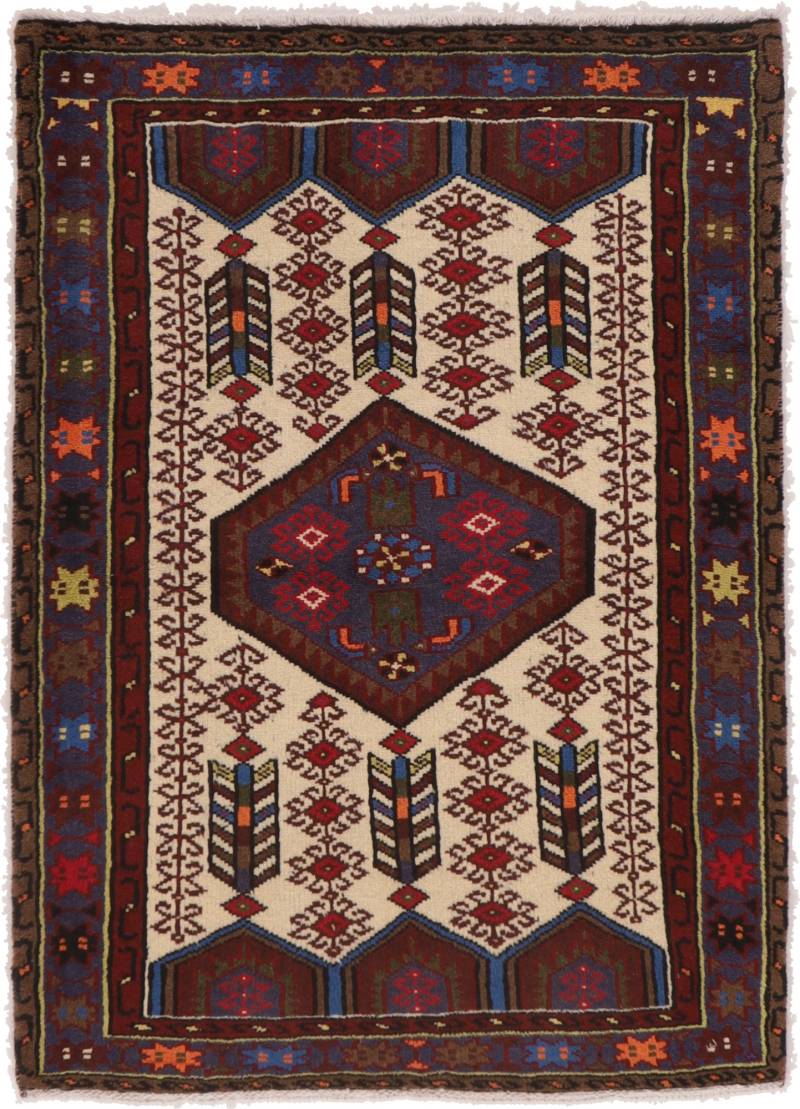 Hamadan Teppich 150 x 110 Grau (Iran) Handgeknüpft