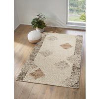 Handgewebte Berber Teppiche aus 100% Wolle, Natur, Grösse 168 (Teppich, 170x240 cm), Mit Rautendessin