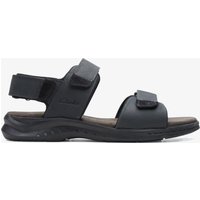 Hapsford Creek Schwarze Geschmeidige Leder-Sandalen
