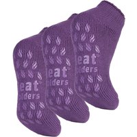 Heat Holders - 3-Paar-Multipack Damen-Slipper-Socken mit Grippern - lila