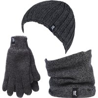 Heat Holders - Thermische Wintermütze, Halswärmer und Handschuhe aus Fleece für Männer - Grau