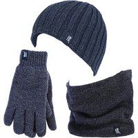 Heat Holders - Thermische Wintermütze, Halswärmer und Handschuhe aus Fleece für Männer - Navy