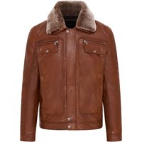 Hellbraune Trucker-Hemd-Lederjacke für Herren - Tornio