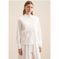 Hemdbluse Damen Weiß