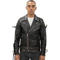 Herren-Bikerjacke aus geprägtem Brando-Leder – Chicago