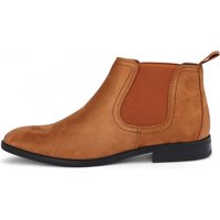 Herren Chelsea Boots aus Wildleder in Hellbraun, mit echtem Leder gefüttert, Slip-On