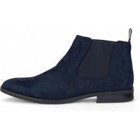 Herren Chelsea Boots aus Wildleder in Marineblau, mit echtem Leder gefüttert, Slip-On