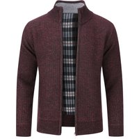 Herren Grobstrick Strickjacke Zip Cardigan Stehkragen Winter Pollover Strick Rot Herren Grobstrick Strickjacke Zip Cardigan Stehkragen Winter Pollover Strick Rot