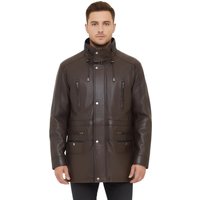 Herren-Parka aus weichem italienischem Leder, braun, Gatton