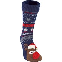 Herren Thermo Rudolph Weihnachtsfleece gefütterte Hausschuhe Winter Socken