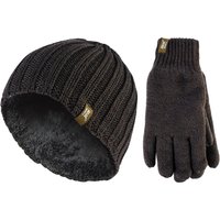Herren-Thermomütze & Handschuh-Set für den Winter | Wärmespender | Fleece gefüttert - Khaki Grün
