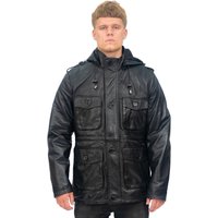 Herren-Trenchcoat aus Leder mit Kapuze – Medellin