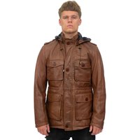 Herren-Trenchcoat aus Leder mit Kapuze – Medellin