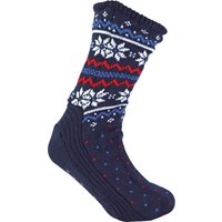 Herren Winter Warm Weihnachten Bootie Socken | Fairisle Muster | Für kaltes Wetter - Navy Fairisle