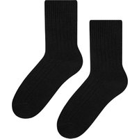 Herren Wolle Kleid Socken | Steven | Atmungsaktive warme Socken für Winter - Schwarz