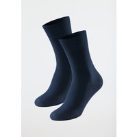 Herrensocken 2er-Pack Organic Cotton nachtblau - 95/5 43/46 von Schiesser