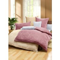 Hochwertige Damast-Bettwäsche, Champagner, Grösse 112 (80/80 cm + 135/200 cm)