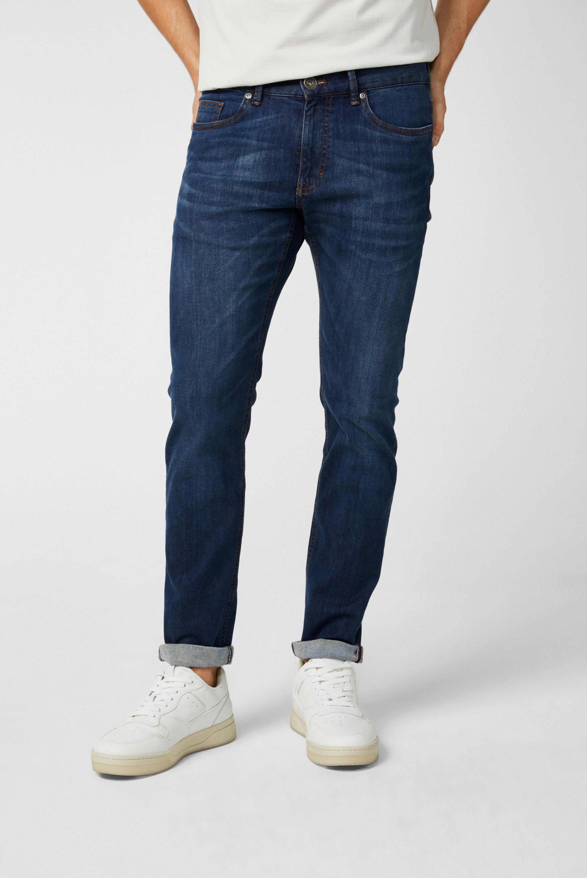 Hochwertige Herren Jeanshose aus Baumwollmischgewebe Slim Fit Blau von van Laack