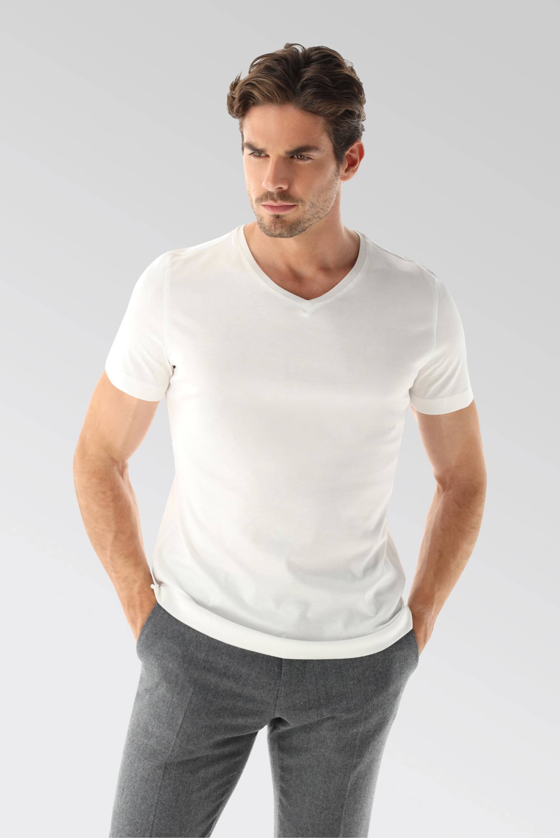 V-Ausschnitt Jersey T-Shirt Slim Fit von van Laack