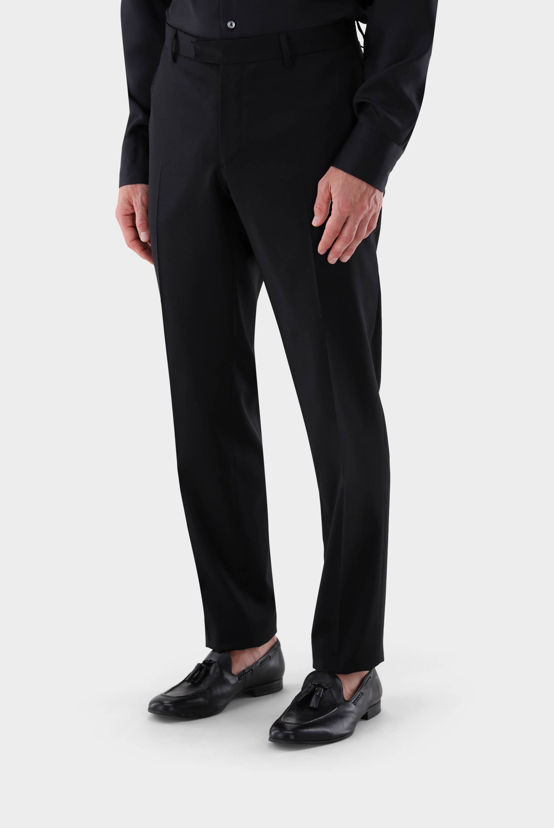 Hose aus Wolle Slim Fit Schwarz von van Laack