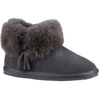 Hush Puppies Ayana Wildleder und Kunstfell Damen Grau Hausschuhe Hush Puppies Ayana Wildleder und Kunstfell Damen Grau Hausschuhe