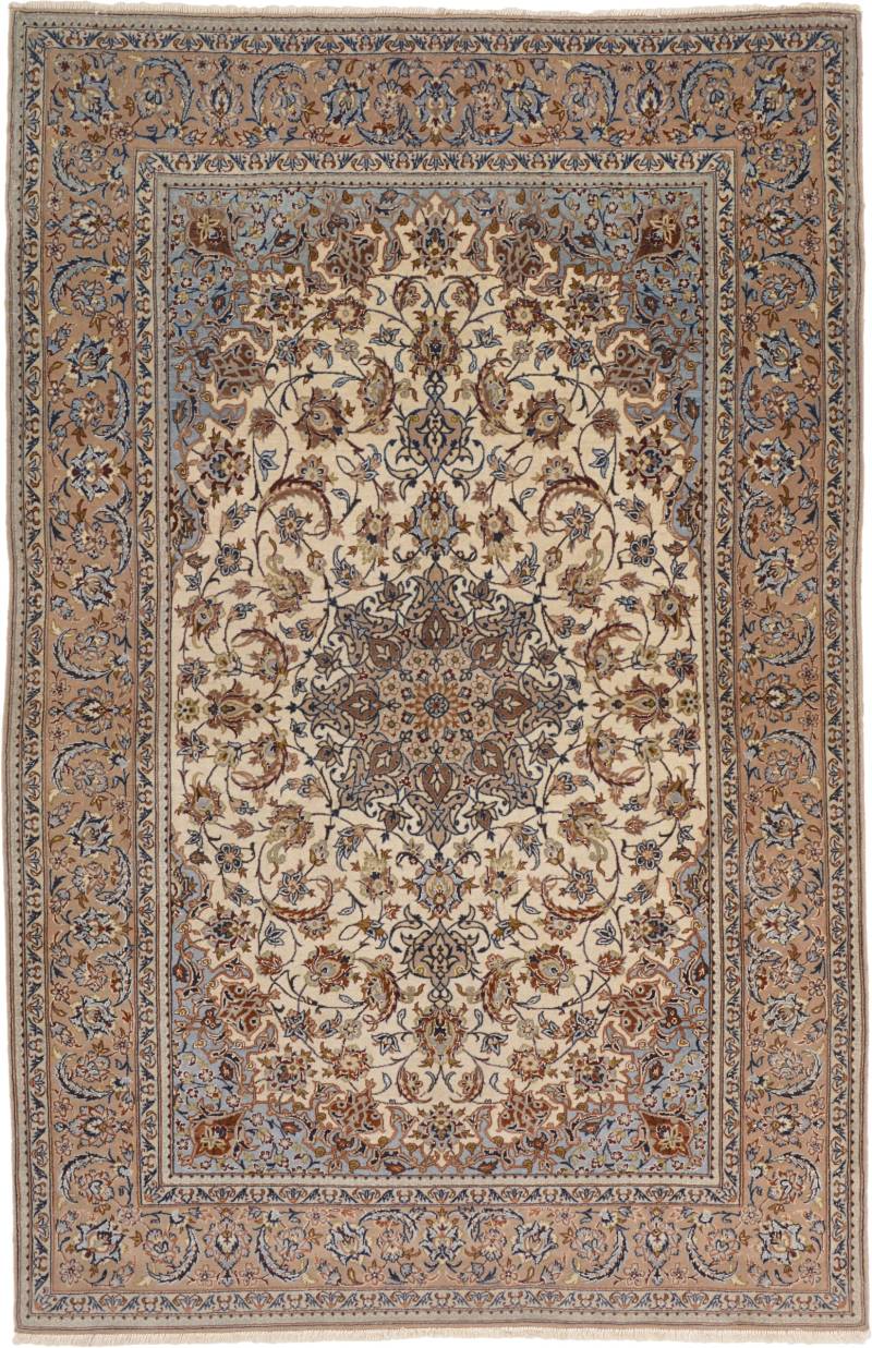 Isfahan Perserteppich 110 x 170 Weiss (Iran) Handgeknüpft