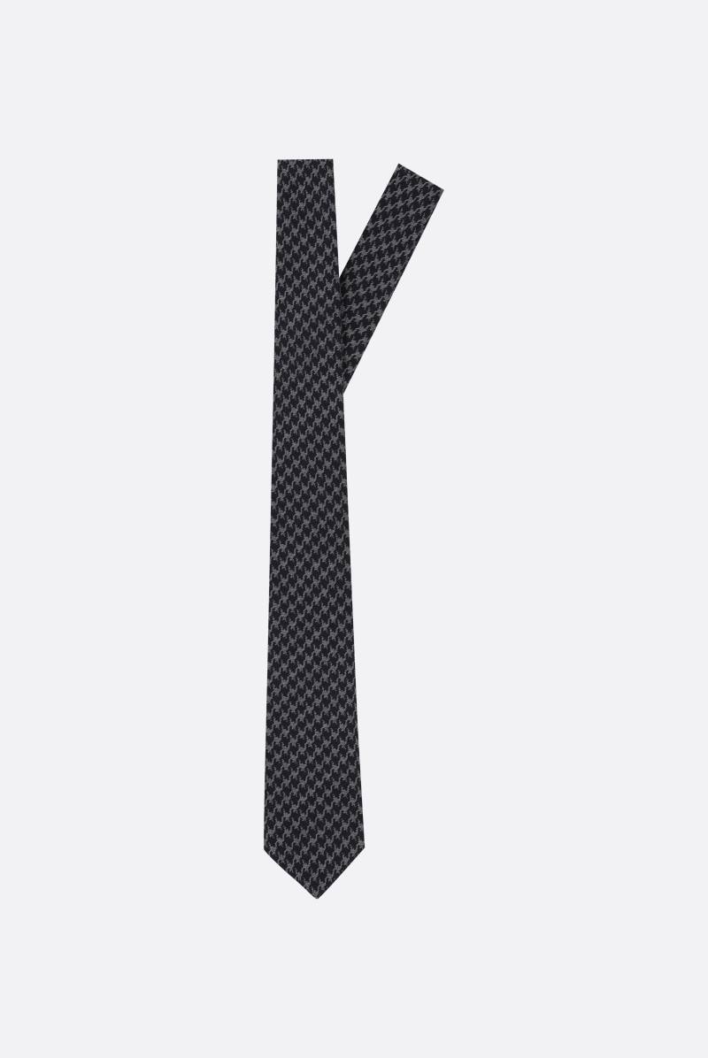 Jacquard-Krawatte aus Seiden- und Wollmischung mit Hahnentrittmuster von van Laack