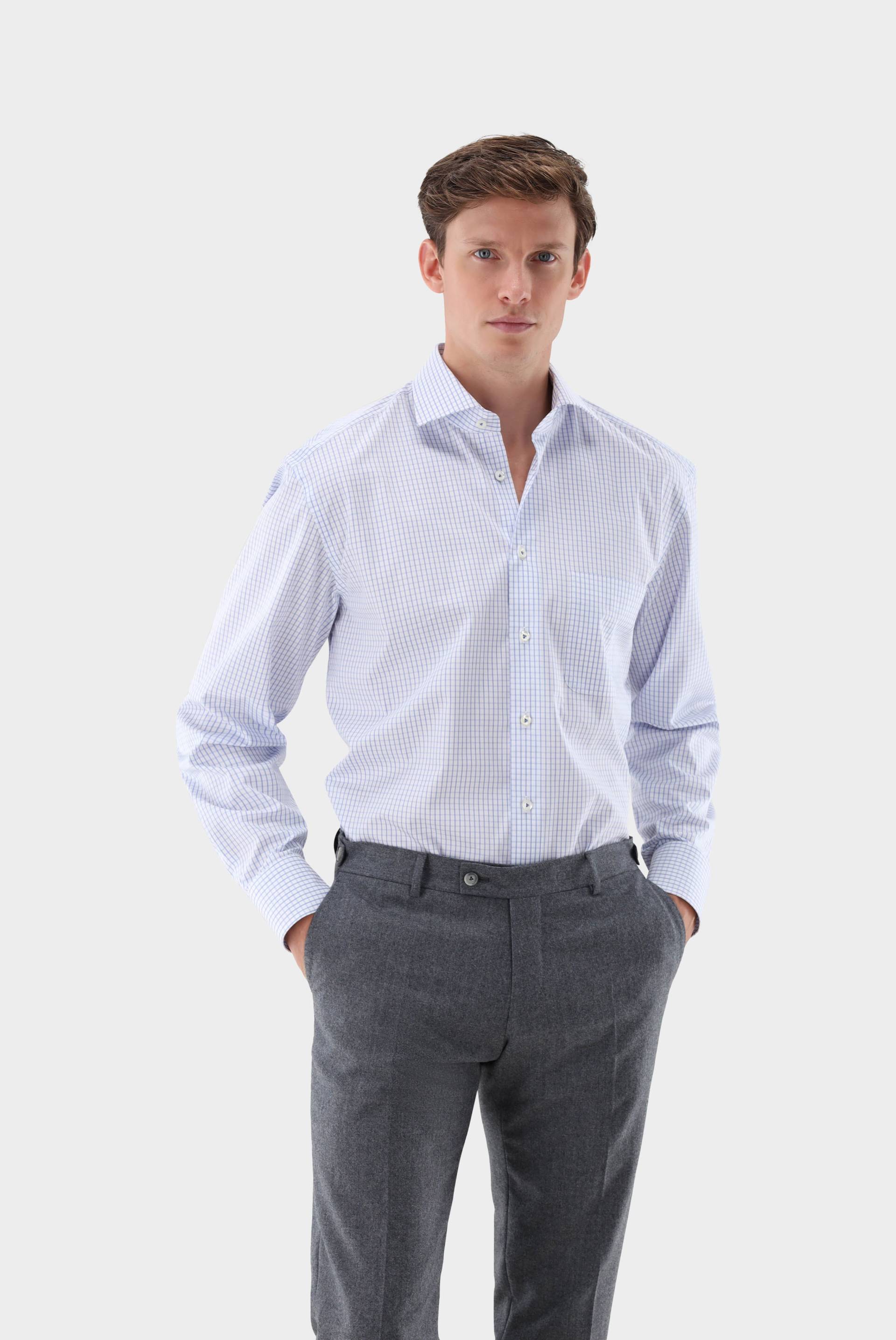 Kariertes Twill Businesshemd Comfort Fit von van Laack