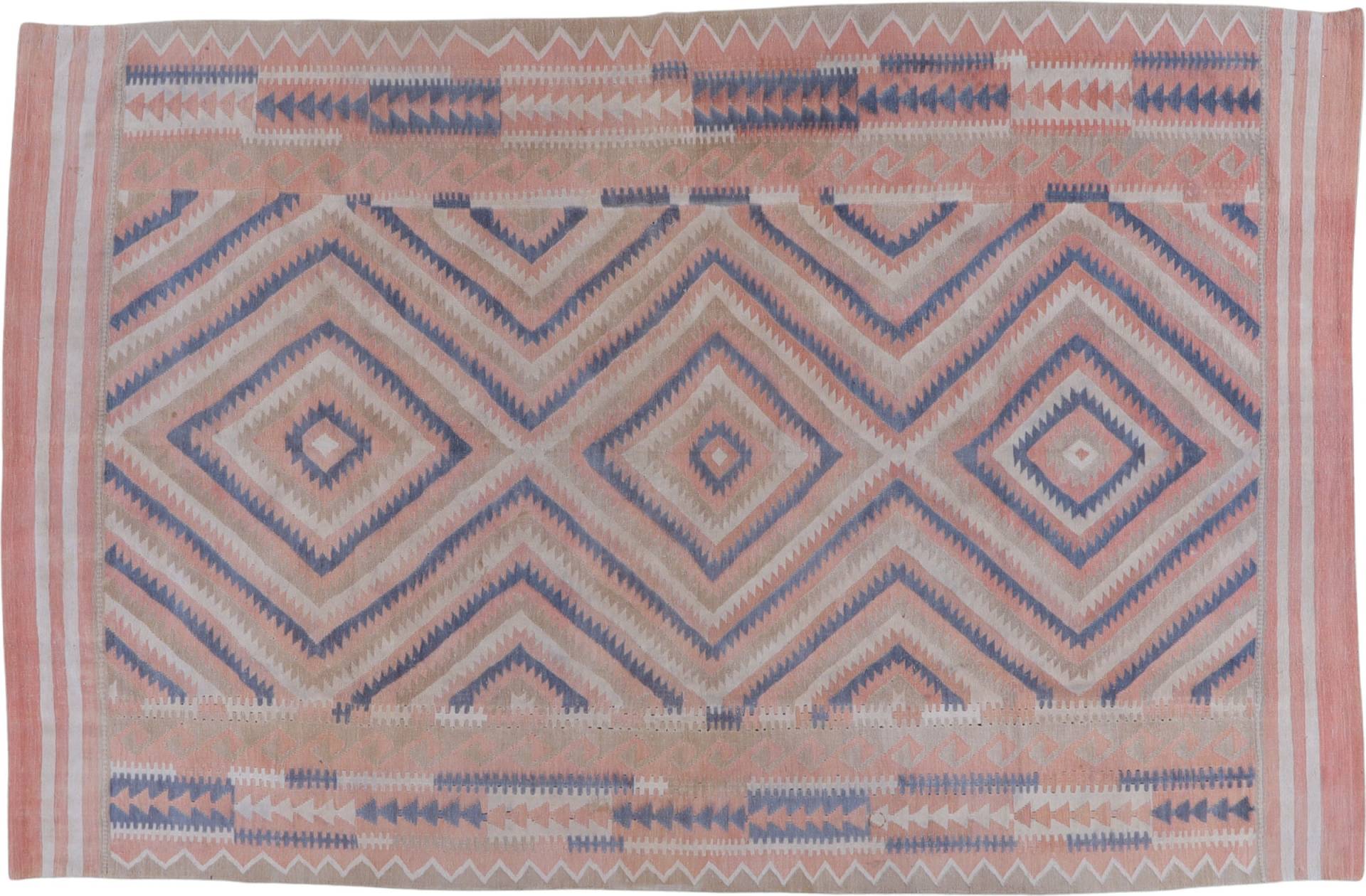 Kelim Orientteppich 190x290 Weiss () Handgewebt