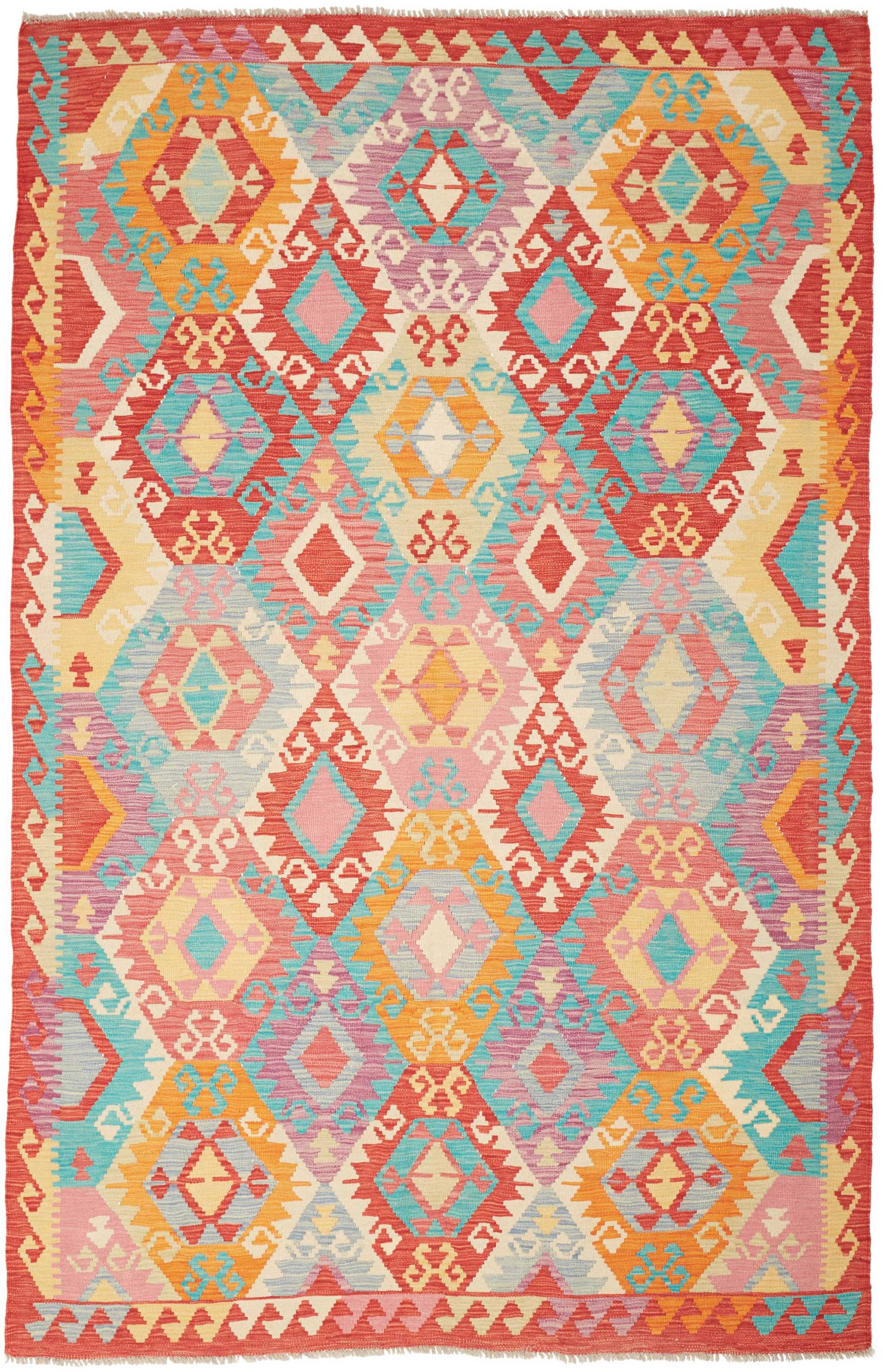 Kelim Orientteppich 260 x 160 Weiss (Pakistan) Handgewebt