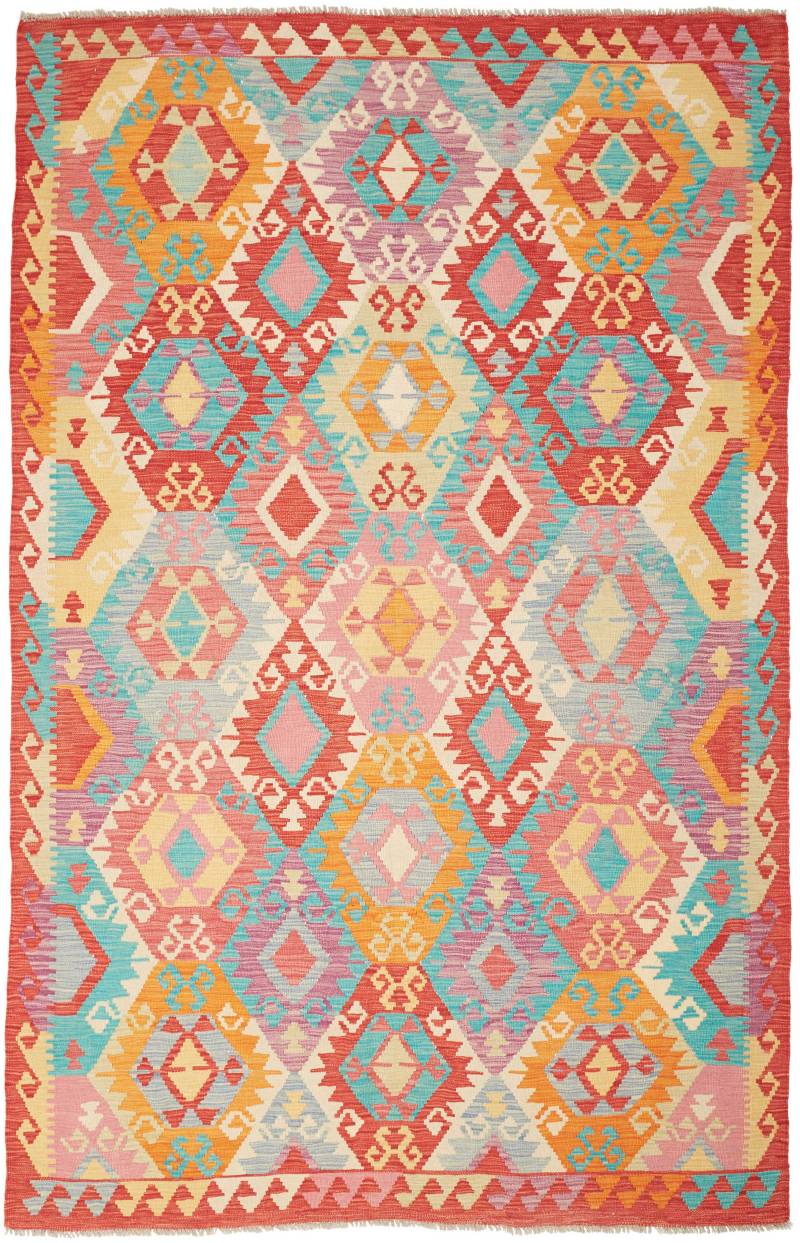 Kelim Orientteppich 260 x 160 Weiss (Pakistan) Handgewebt