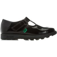 Kickers Kinder Fragma T-Bar Patent Schuhe für Mädchen in Schwarz