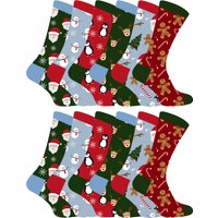 Kinder Weihnachten Socken | Sock Snob | Neuheit Spaß Muster Weihnachtsgeschenk Socken für Jungen & Mädchen - 12 Pack