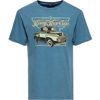 King Kerosin Herren Print T-Shirt Pick Up Service himmelblau