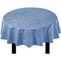 Klassisch marmorierte Wachstuch-Tischdecke, Blau, Grösse 140