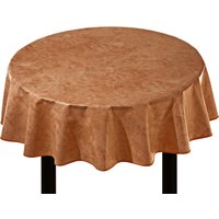 Klassisch marmorierte Wachstuch-Tischdecke, Braun, Grösse 140 (Tischdecke, Ø 140 cm)