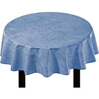 Klassisch marmorierte Wachstuch-Tischdecke, Blau, Grösse 155