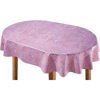 Klassisch marmorierte Wachstuch-Tischdecke, Flieder, Grösse 220 (Tischdecke, oval, 155/220 cm)