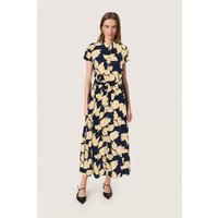 Kleid Feminine Form Navy Leaf Print multicolour