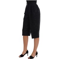 Dolce & Gabbana Damen Schwarze Brokat Hohe Taille Capri-Shorts Dolce & Gabbana Damen Schwarze Brokat Hohe Taille Capri-Shorts